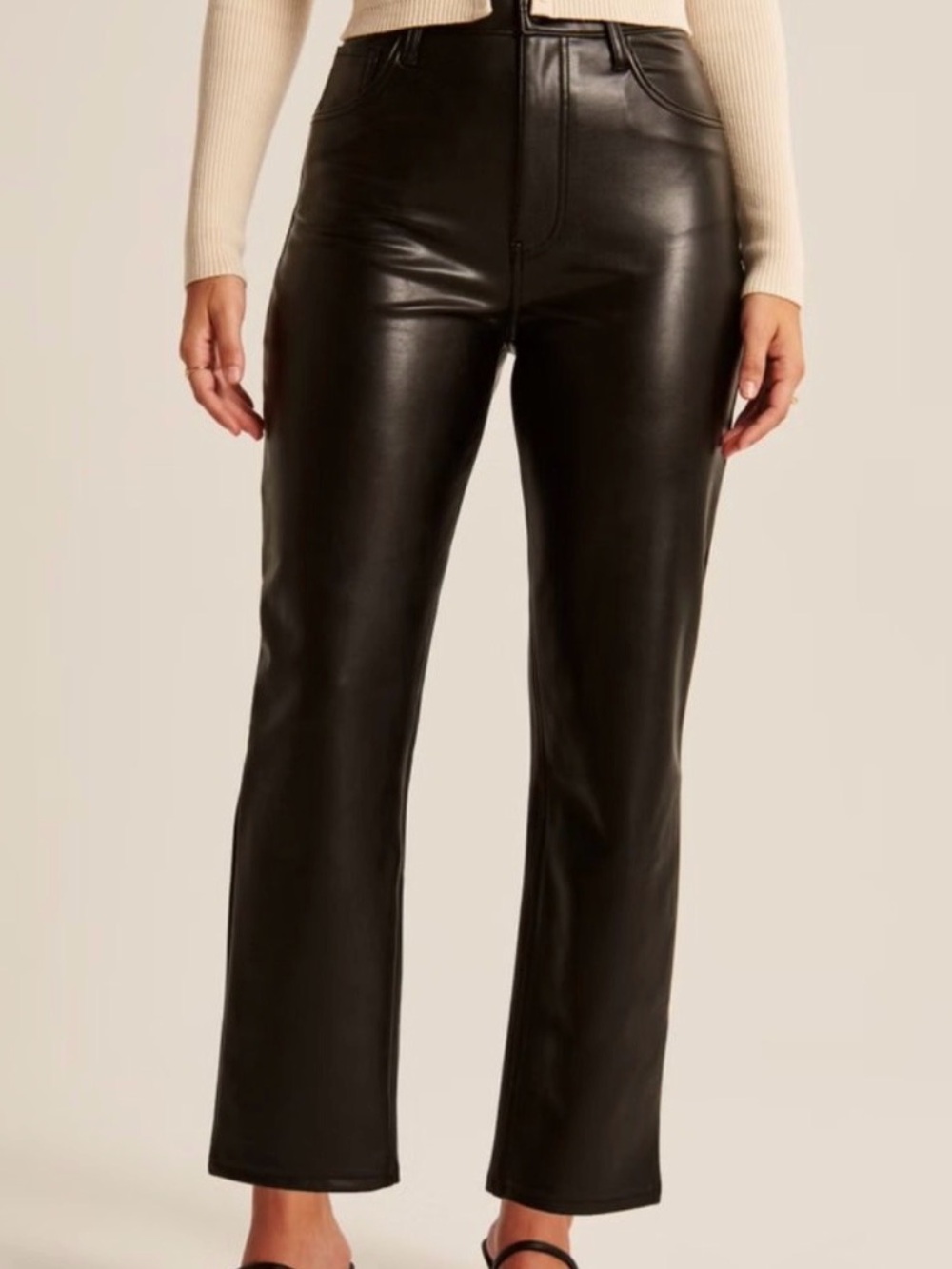 Abercrombie & Fitch Black Vegan Leather Pants
